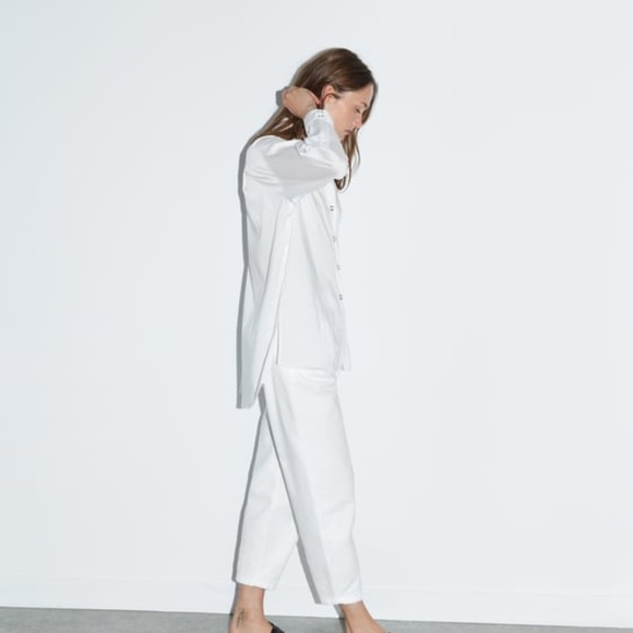 ZARA SILKY SATIN OVERSIZED BUTTON FRONT SHIRT - Picture 1 of 7